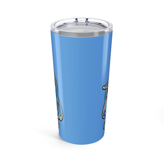 Chibi Anime Girl Stainless Steel 20oz Tumbler — Cute Blue Vocaloid-Inspired Design