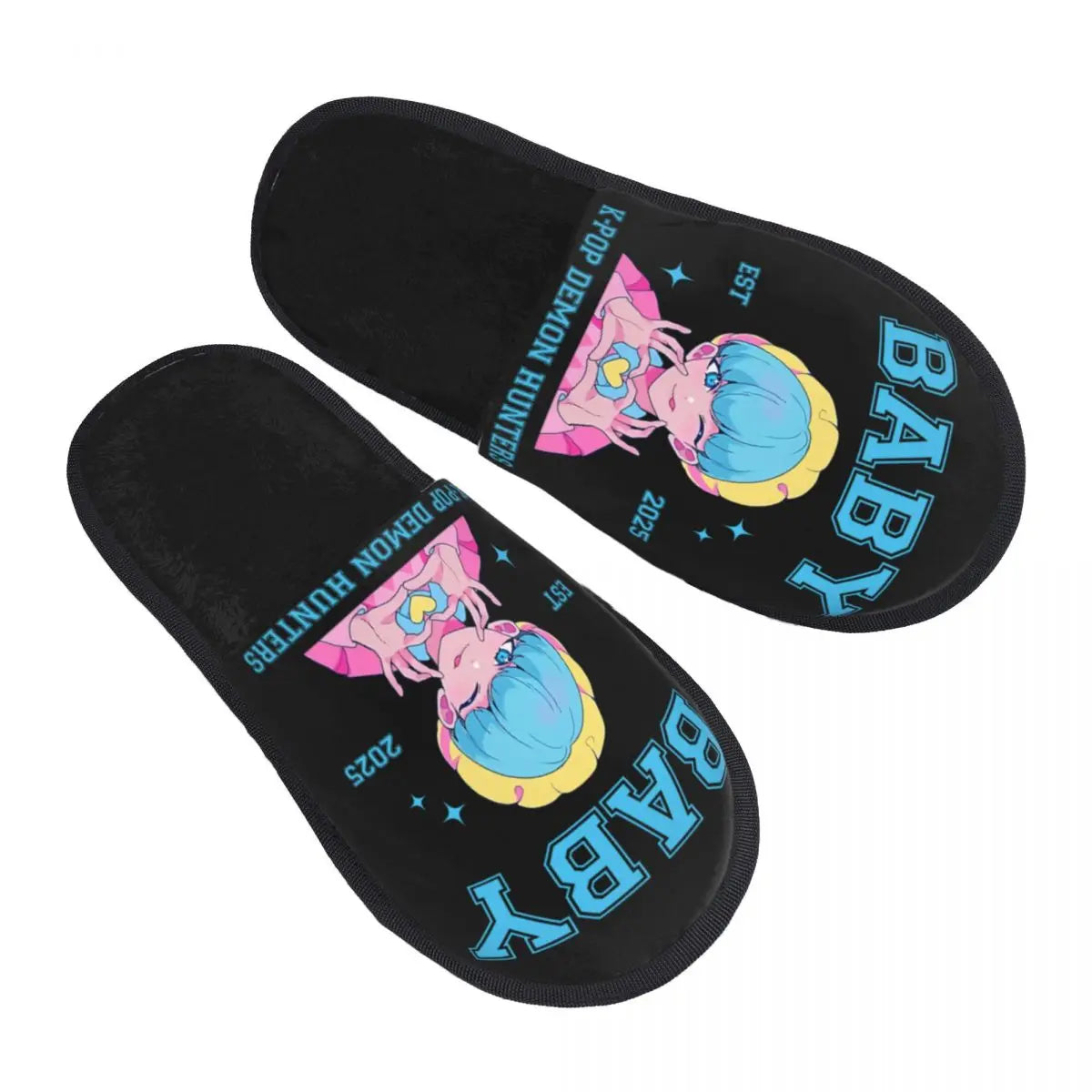 Kpop Demon Hunters Huntrix House Slippers Women Cozy Memory Foam Slip On Hotel Slipper Shoes