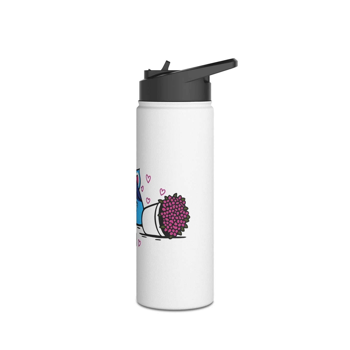 K-pop Demon Hunters - Derpy Cat Stainless Steel Water Bottle — Cute Korean ‘헤헤’ Peeking Design