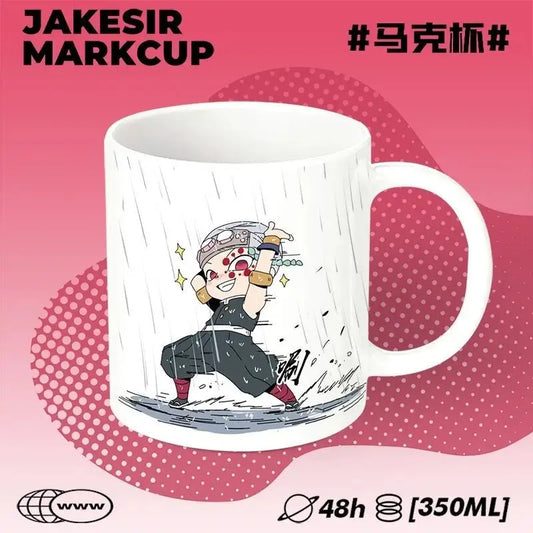 Creative Demon SlayerQ Edition Kanroji Mitsuri Tokitou Muichirou Nezuko Cute Anime Cartoon Pattern Fashion Ceramic Water Cup