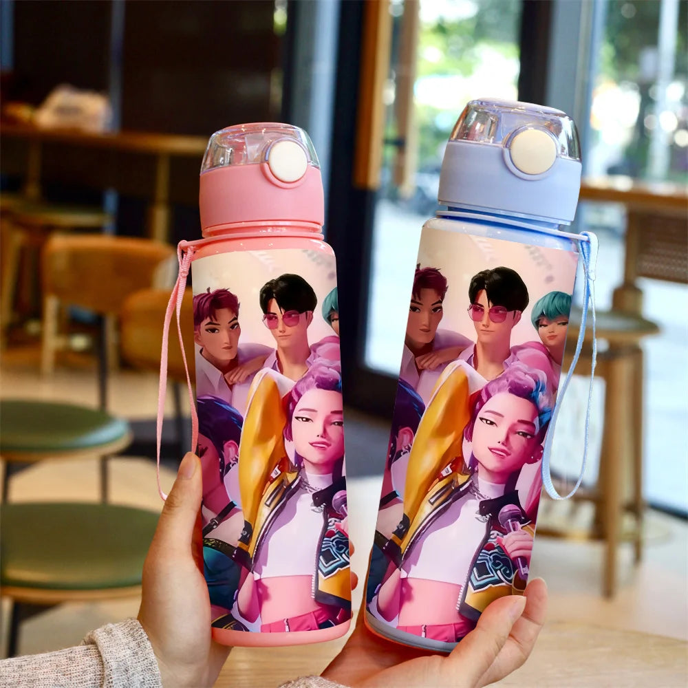 3D Printed Water Cup KPop Girl Demon Hunter Birthday Party Kpop Anime Portable Plastic Water Bottle 700ML Children's Cartoon Cup