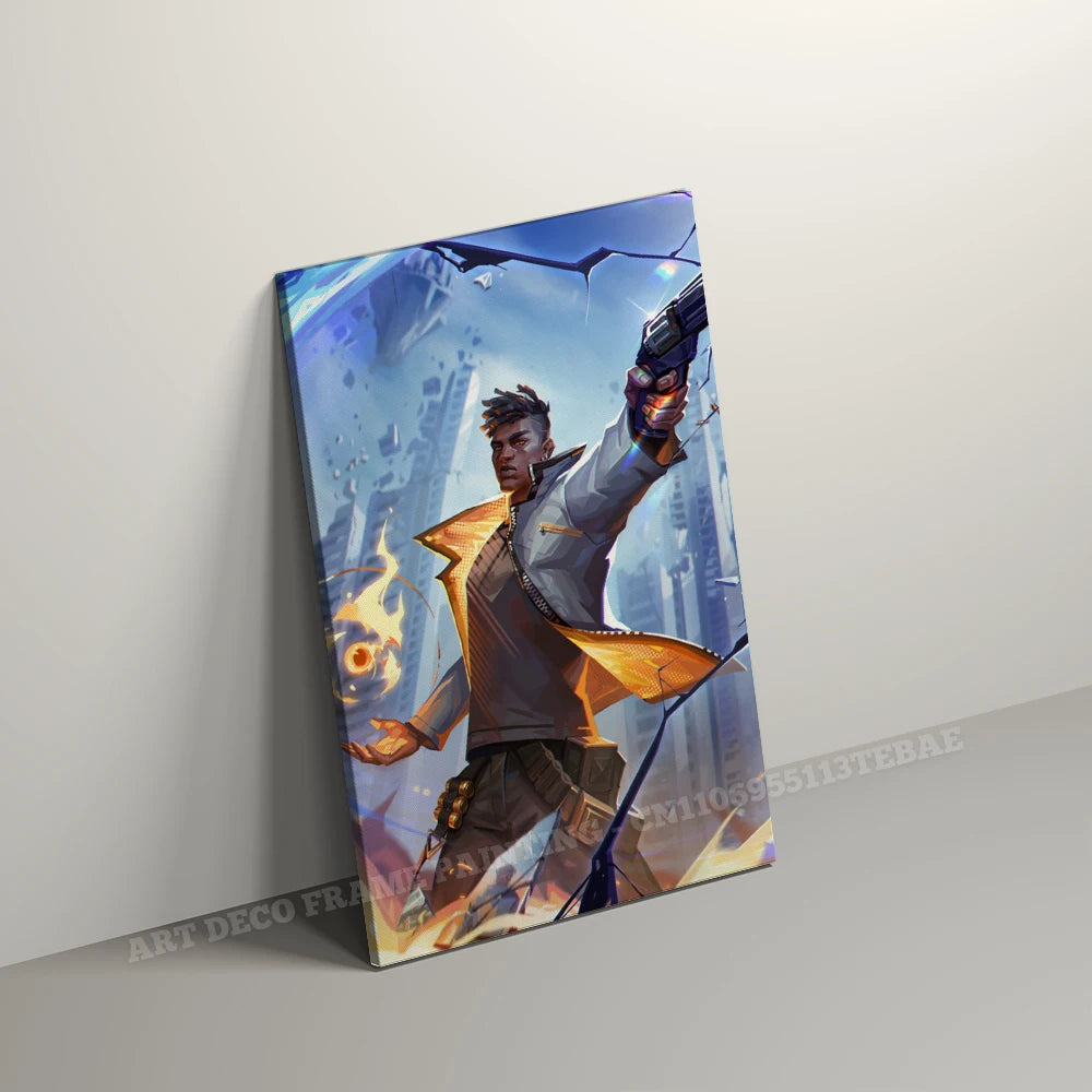 Valorant With Frame Decor Pictures Hot Game Anime Canvas Wall Artwork Paintings Printed Poster Living Room Home Decoration Mural