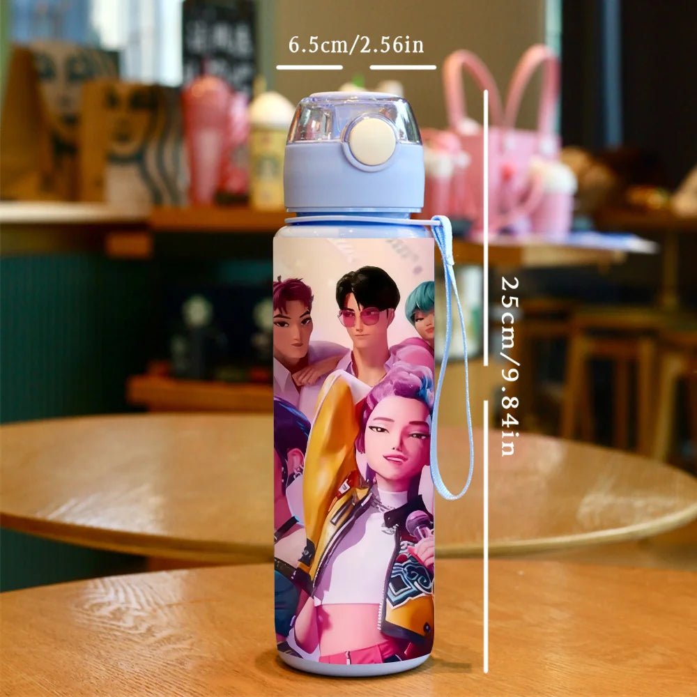 3D Printed Water Cup KPop Girl Demon Hunter Birthday Party Kpop Anime Portable Plastic Water Bottle 700ML Children's Cartoon Cup