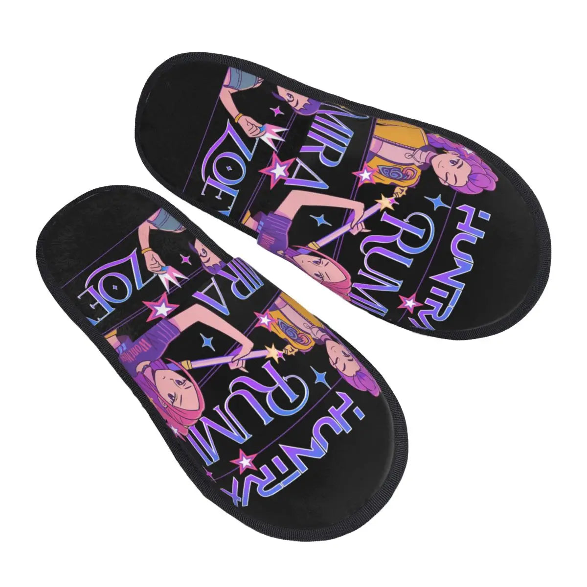 Kpop Demon Hunters Huntrix House Slippers Women Cozy Memory Foam Slip On Hotel Slipper Shoes