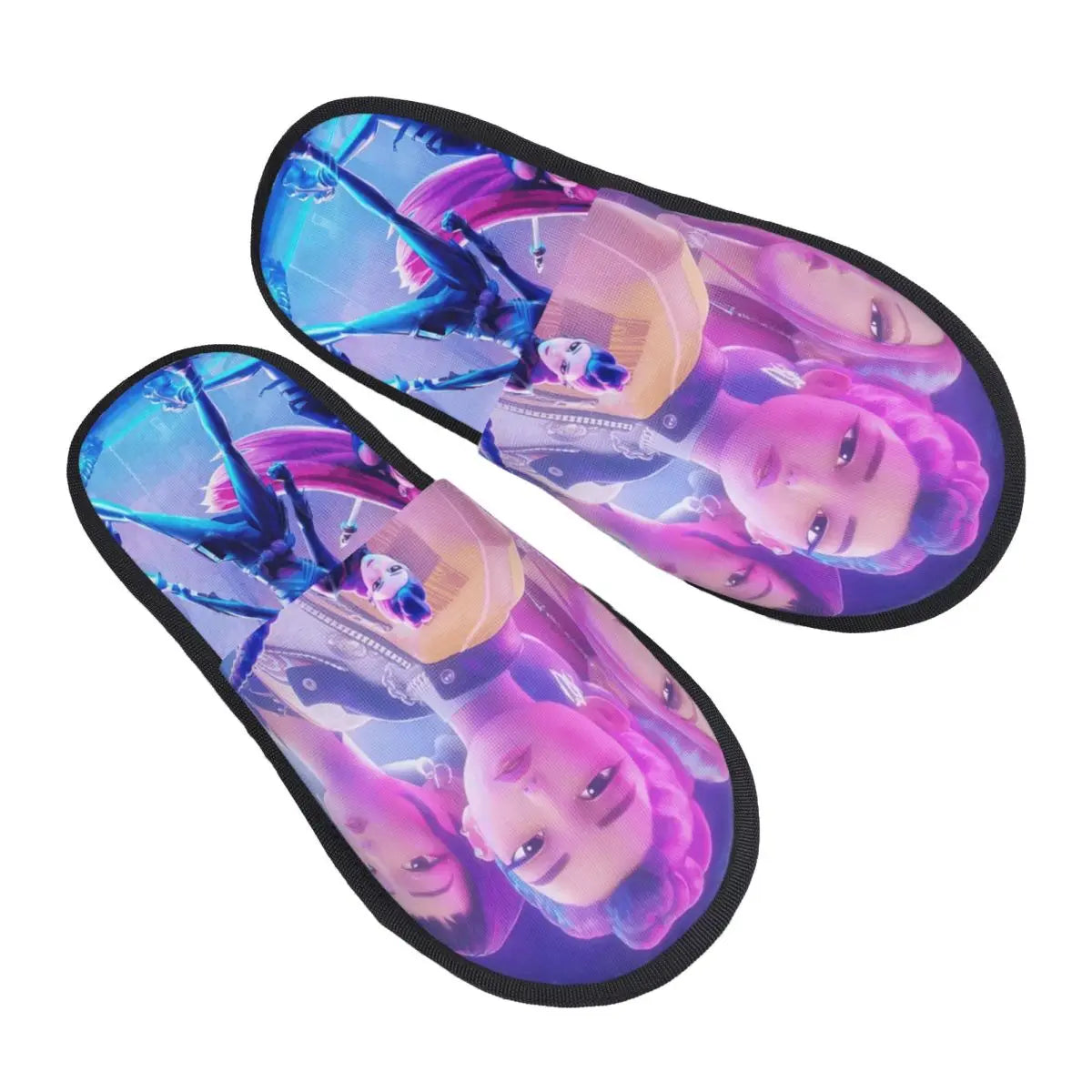 Kpop Demon Hunters Huntrix House Slippers Women Cozy Memory Foam Slip On Hotel Slipper Shoes