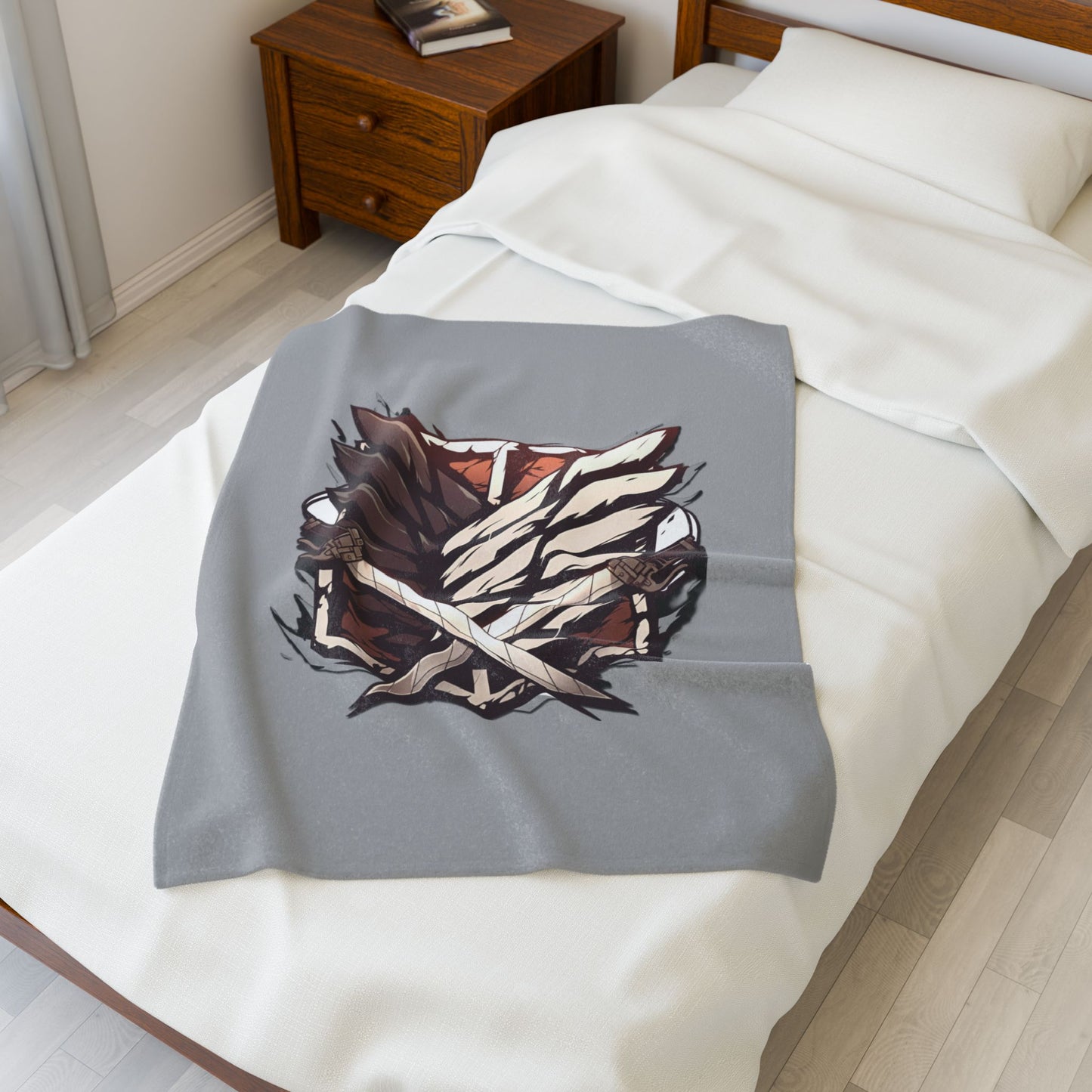 Attack on Titan Logo Velveteen Plush Blanket - Anime Fan Merch