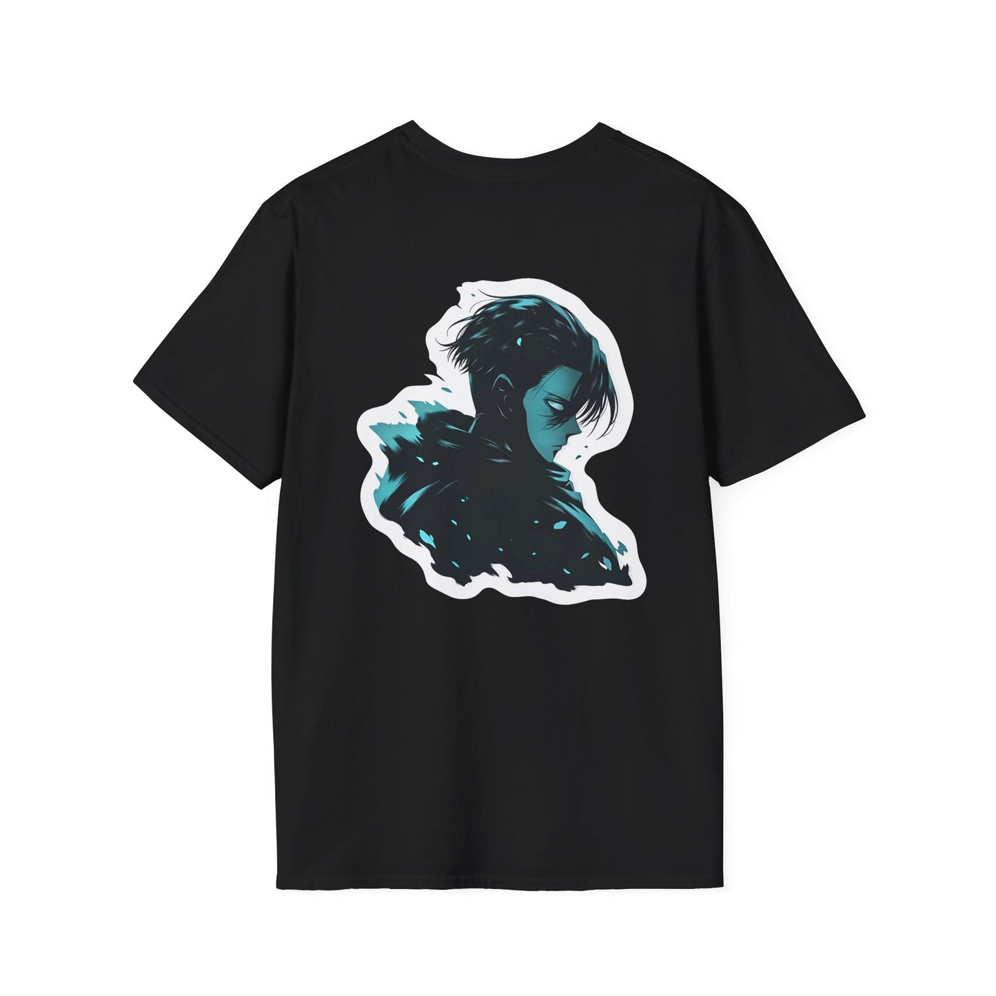 Anime Scout Emblem T-Shirt — Dark Silhouette & Feather Crest Graphic Tee