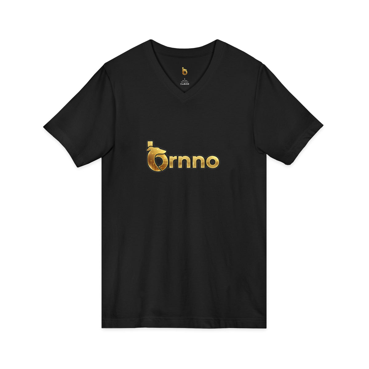 Luxury Gold 'Brnno' V-Neck Tee with Sports Car Graphic