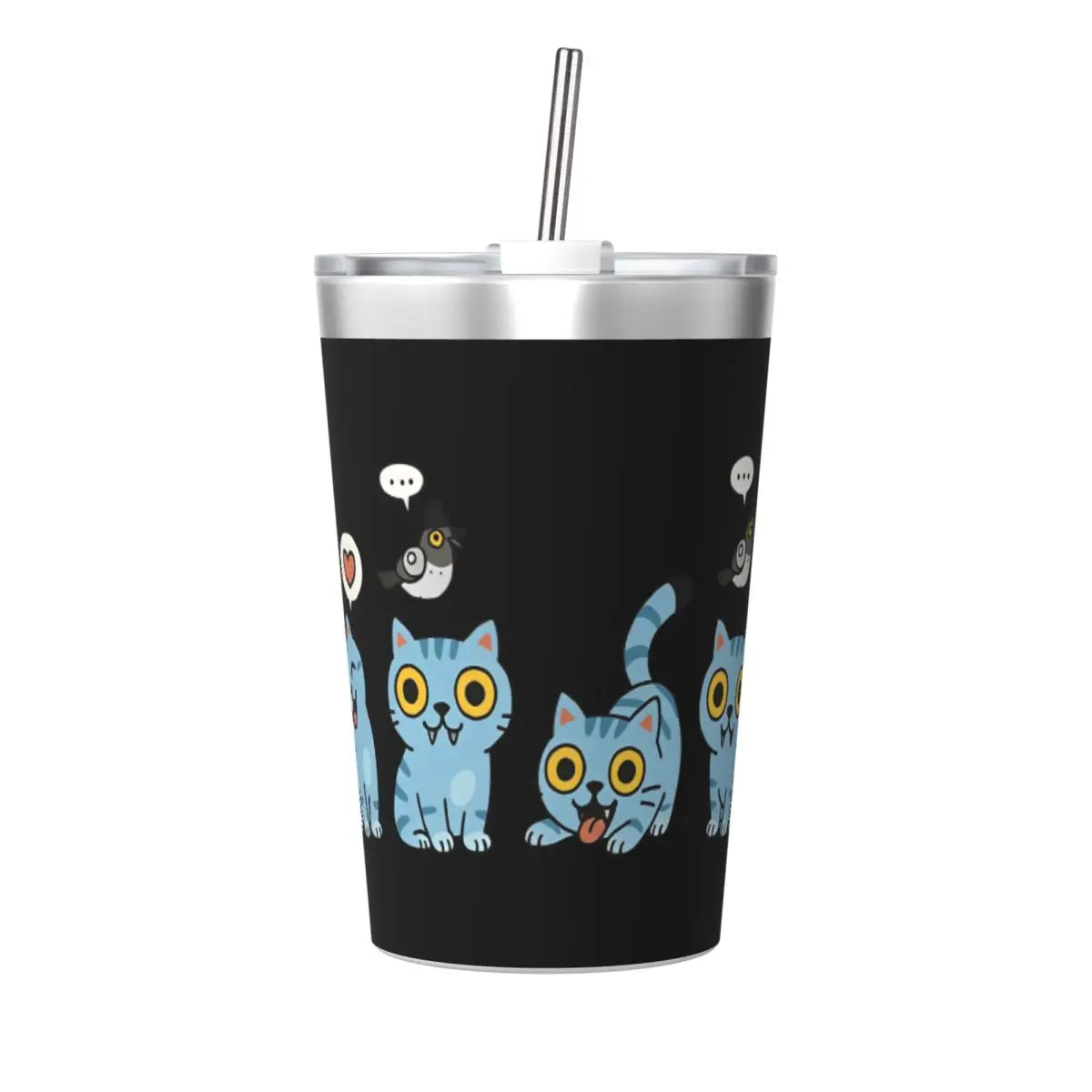 Saja Boys Demon Kpop Demon Hunters Tumbler With Straw For Kids Stainless Steel Travel Mug Double Wall Vacuum Insulated 12oz