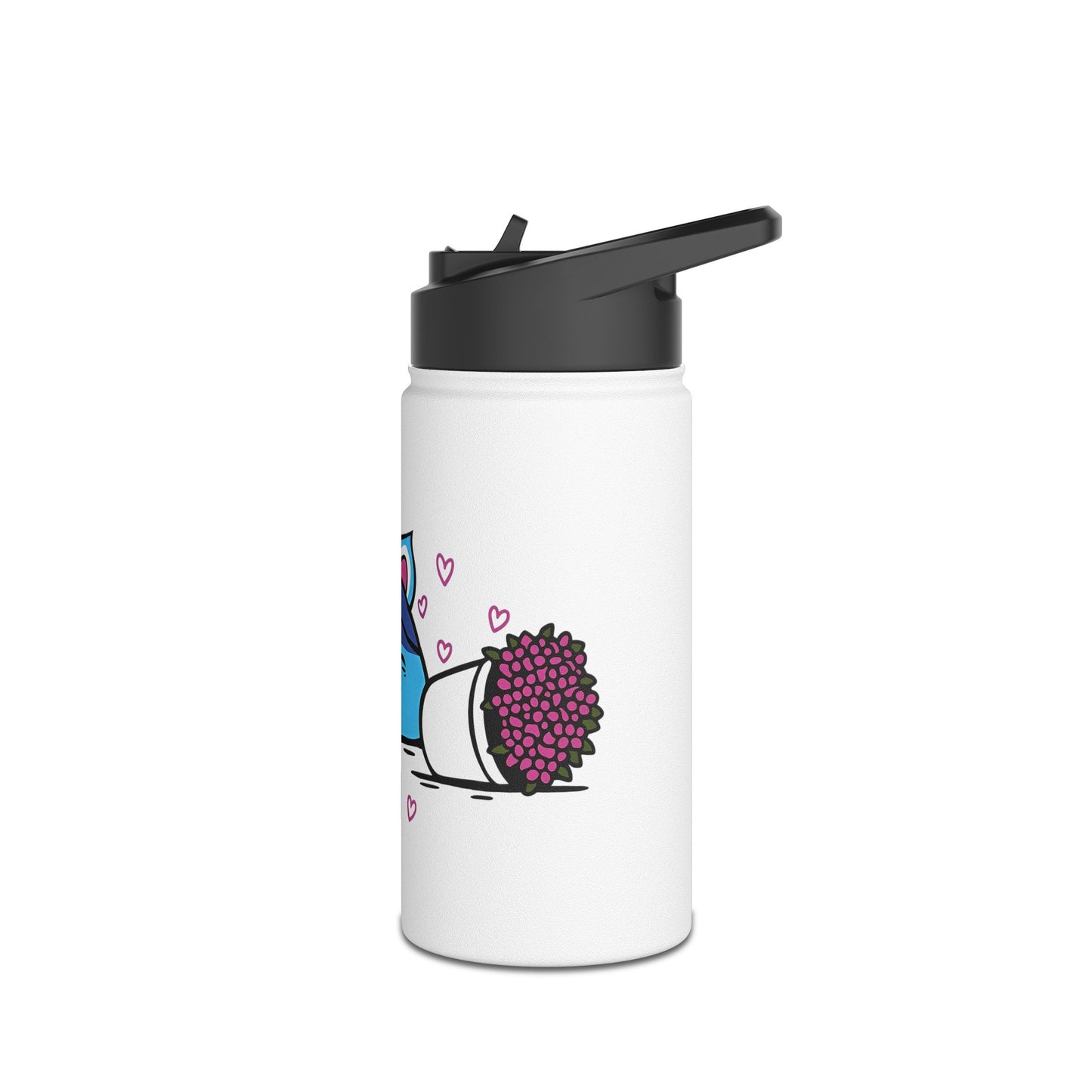 K-pop Demon Hunters - Derpy Cat Stainless Steel Water Bottle — Cute Korean ‘헤헤’ Peeking Design