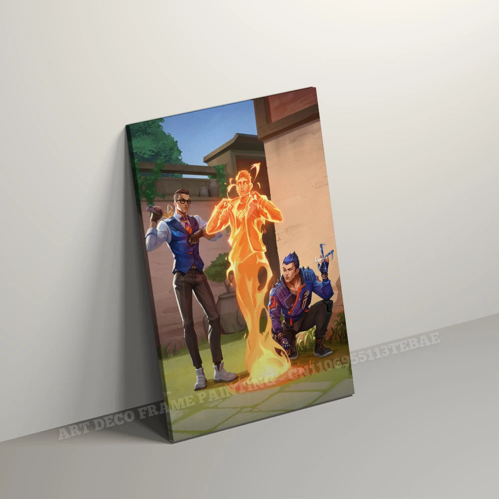 Valorant With Frame Decor Pictures Hot Game Anime Canvas Wall Artwork Paintings Printed Poster Living Room Home Decoration Mural