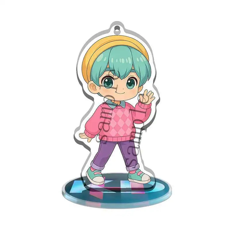Kpop Demon Hunters American Anime Peripherals Q Version Acrylic Stands Collectible Desk Ornaments Creative Birthday Gift Toy