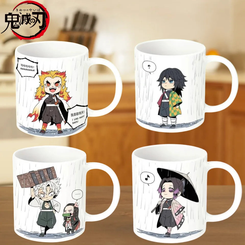 Creative Demon SlayerQ Edition Kanroji Mitsuri Tokitou Muichirou Nezuko Cute Anime Cartoon Pattern Fashion Ceramic Water Cup