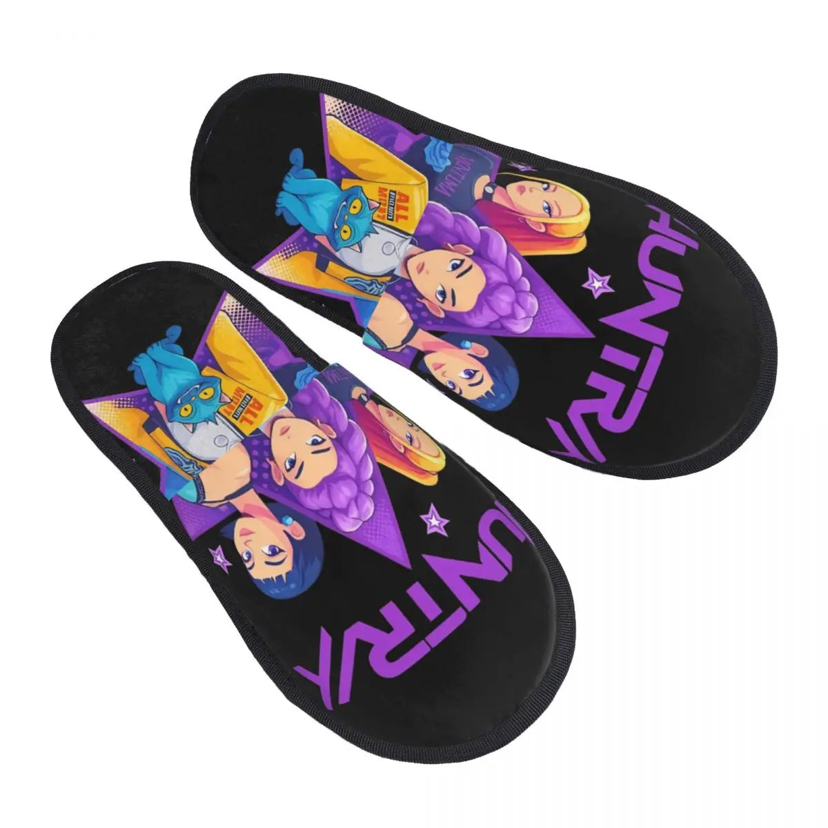 Kpop Demon Hunters Huntrix House Slippers Women Cozy Memory Foam Slip On Hotel Slipper Shoes