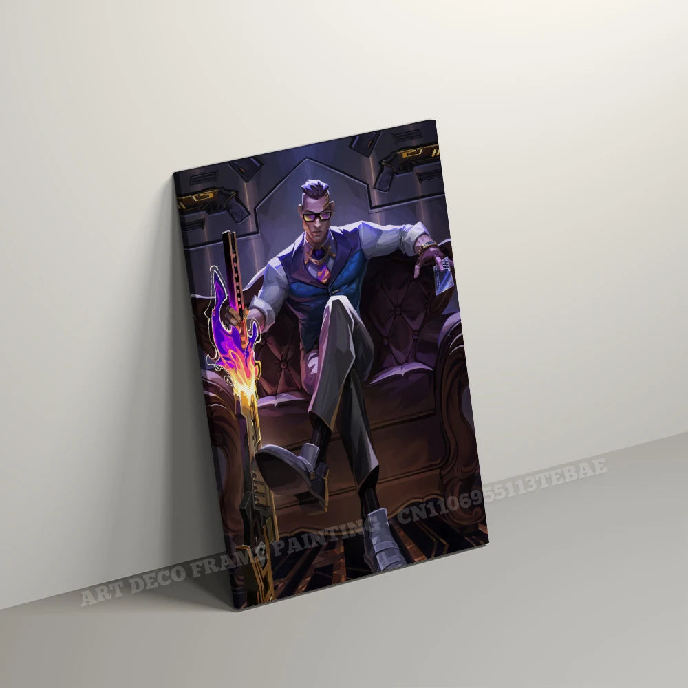 Valorant With Frame Decor Pictures Hot Game Anime Canvas Wall Artwork Paintings Printed Poster Living Room Home Decoration Mural