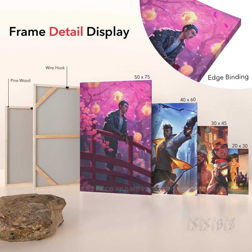 Valorant With Frame Decor Pictures Hot Game Anime Canvas Wall Artwork Paintings Printed Poster Living Room Home Decoration Mural
