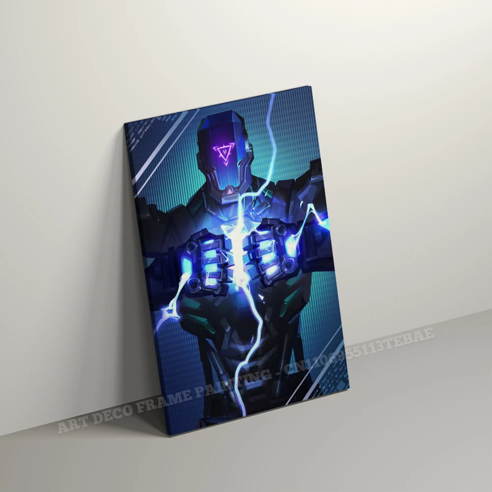 Valorant With Frame Decor Pictures Hot Game Anime Canvas Wall Artwork Paintings Printed Poster Living Room Home Decoration Mural