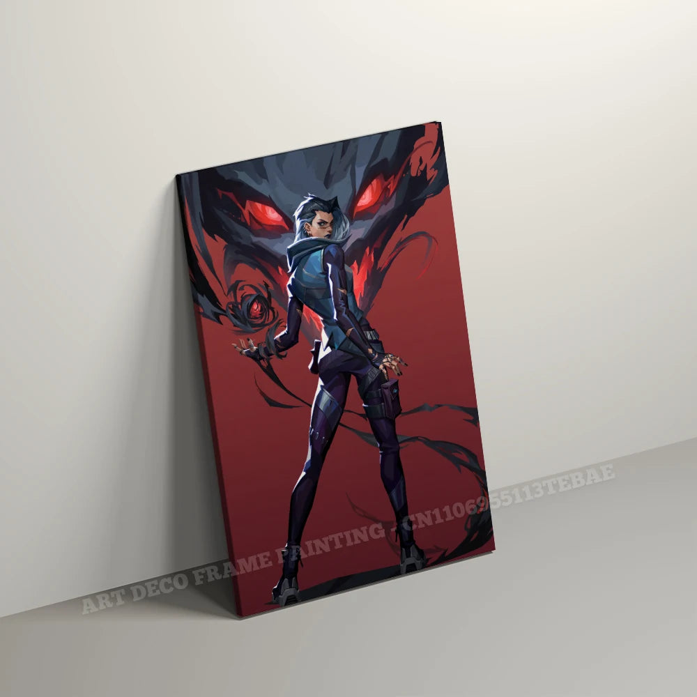 Valorant With Frame Decor Pictures Hot Game Anime Canvas Wall Artwork Paintings Printed Poster Living Room Home Decoration Mural