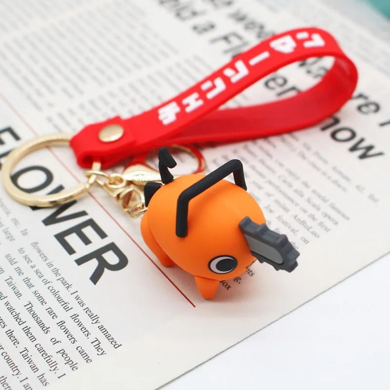 Chainsaw Man Pochita Cartoon Anime Keychain Cute Creative Keychain Pendant Car Keys Ring Action Figures Toy Keychains Keyrings