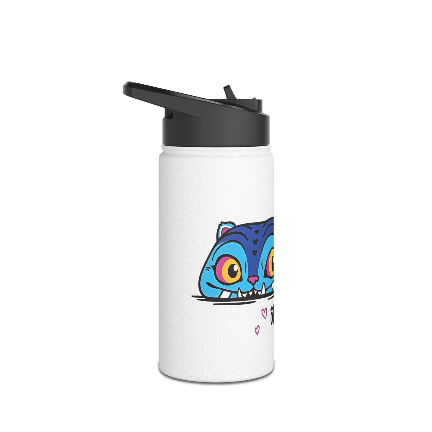 K-pop Demon Hunters - Derpy Cat Stainless Steel Water Bottle — Cute Korean ‘헤헤’ Peeking Design