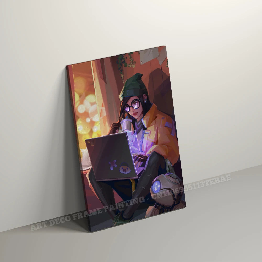 Valorant With Frame Decor Pictures Hot Game Anime Canvas Wall Artwork Paintings Printed Poster Living Room Home Decoration Mural