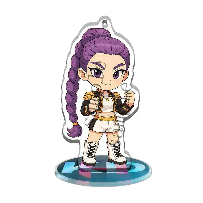 Kpop Demon Hunters American Anime Peripherals Q Version Acrylic Stands Collectible Desk Ornaments Creative Birthday Gift Toy