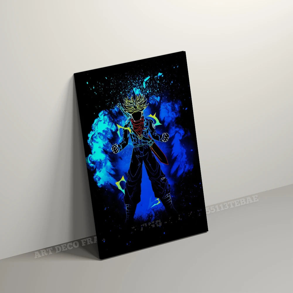 Room Wall Artwork Canvas Print Anime Dragon Ball Role With Frame Posters Home Decor Picture Modern Interior Painting Decoration
