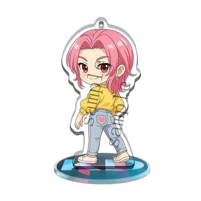 Kpop Demon Hunters American Anime Peripherals Q Version Acrylic Stands Collectible Desk Ornaments Creative Birthday Gift Toy