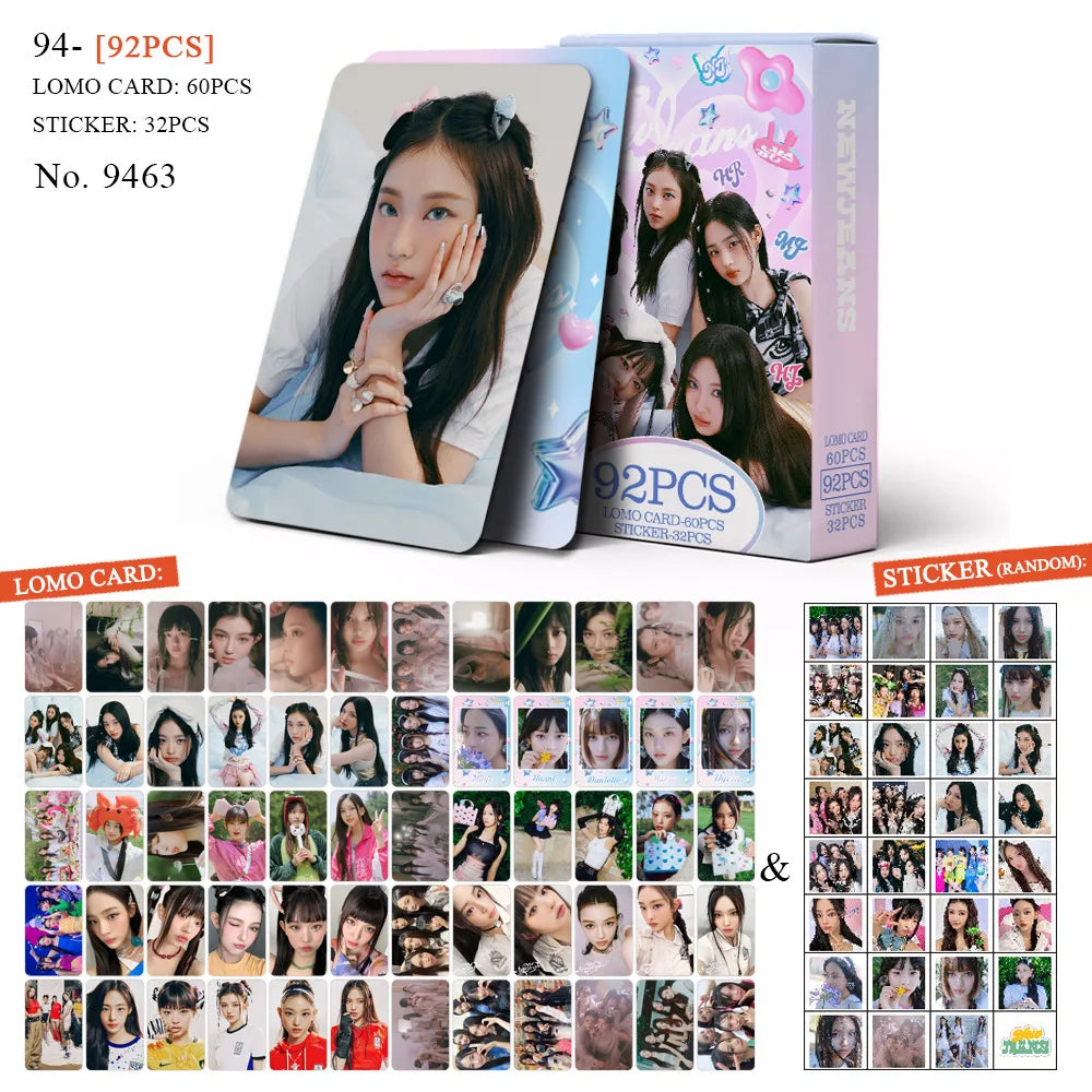 92pcs NewJeans Limited Edition LOMO Double-Sided Photocards K-pop Album Merch