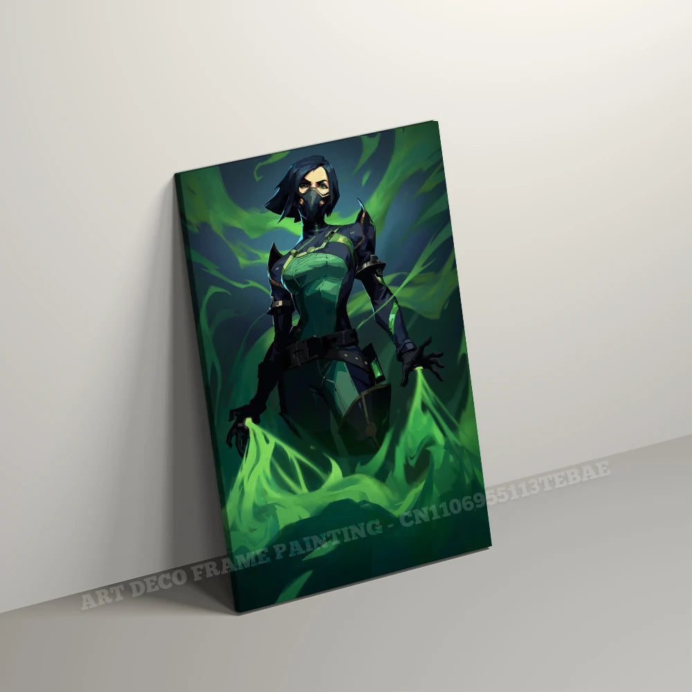 Valorant With Frame Decor Pictures Hot Game Anime Canvas Wall Artwork Paintings Printed Poster Living Room Home Decoration Mural