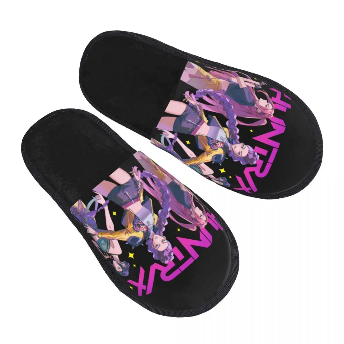Kpop Demon Hunters Huntrix House Slippers Women Cozy Memory Foam Slip On Hotel Slipper Shoes