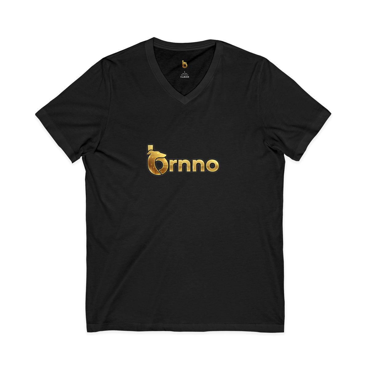 Luxury Gold 'Brnno' V-Neck Tee with Sports Car Graphic