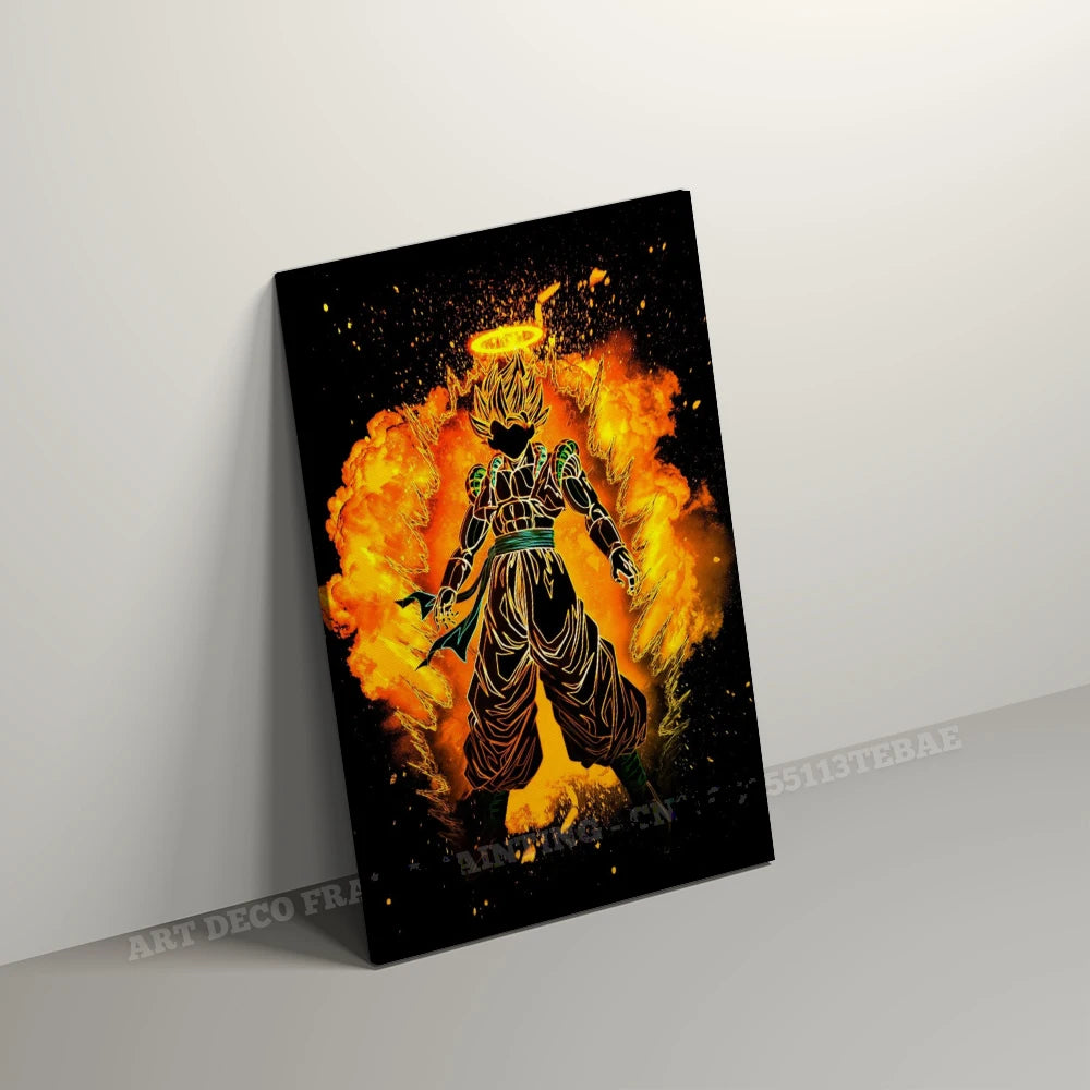 Room Wall Artwork Canvas Print Anime Dragon Ball Role With Frame Posters Home Decor Picture Modern Interior Painting Decoration