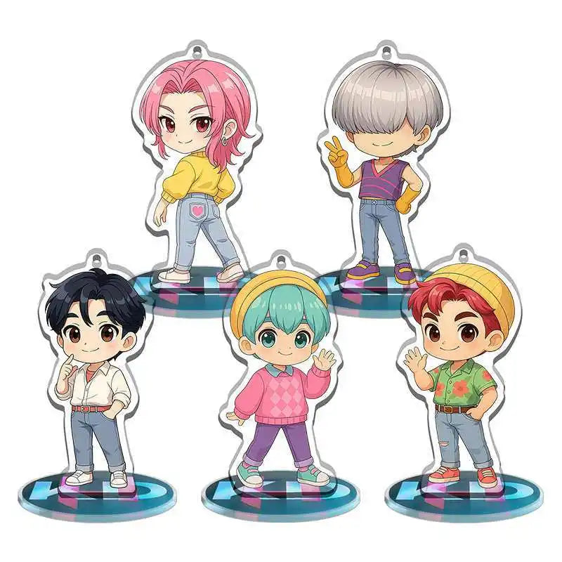 Kpop Demon Hunters American Anime Peripherals Q Version Acrylic Stands Collectible Desk Ornaments Creative Birthday Gift Toy