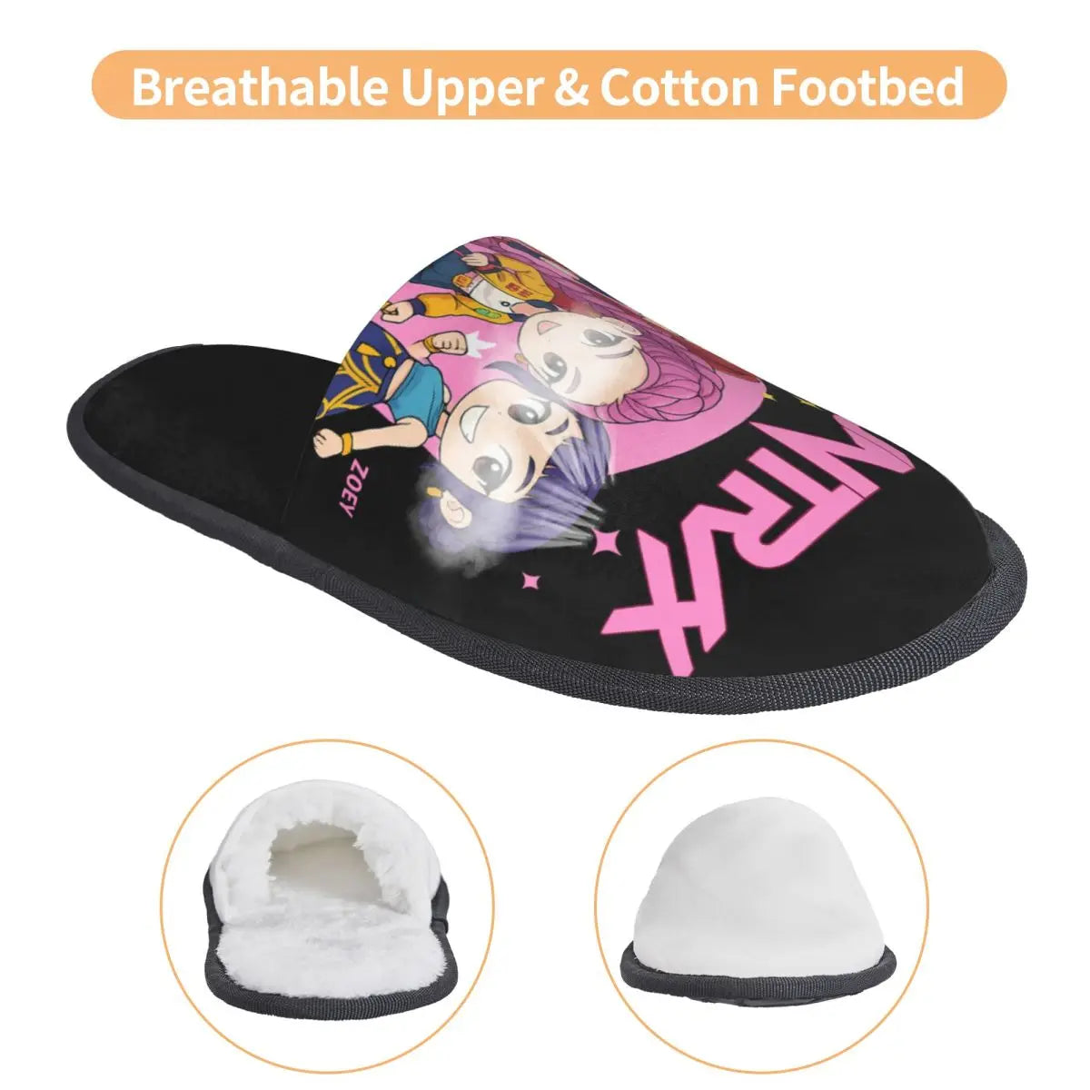 Kpop Demon Hunters Huntrix House Slippers Women Cozy Memory Foam Slip On Hotel Slipper Shoes