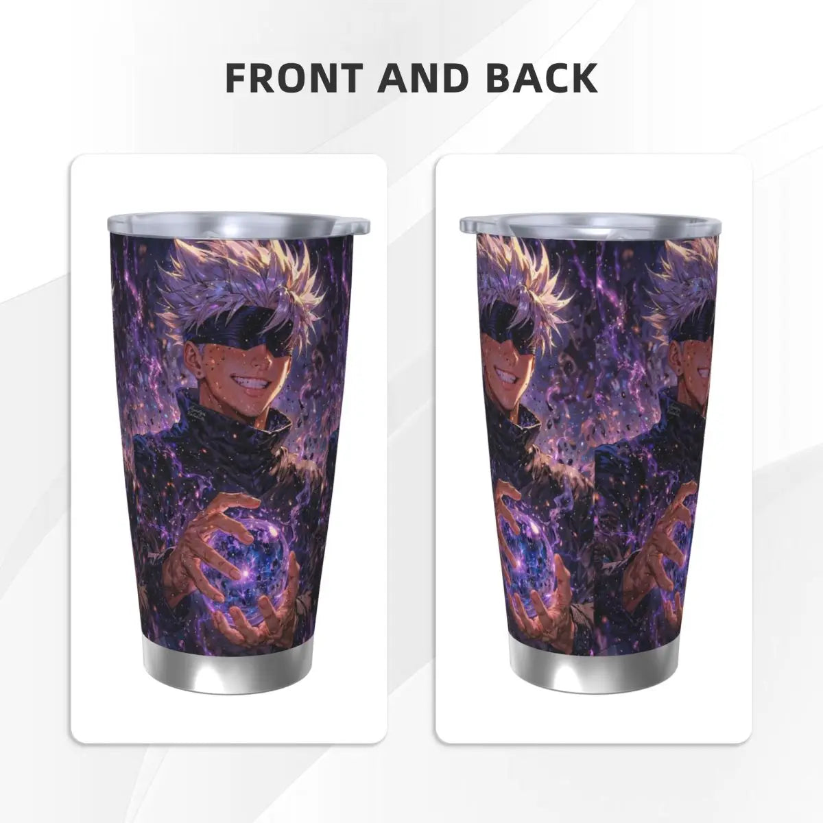 Jujutsu Kaisen Satoru Gojo Stainless Steel Tumbler Vacuum Insulated Mug Thermal Cold Cups Straw With Lid 20oz