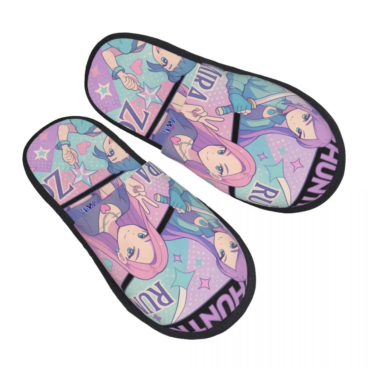 Kpop Demon Hunters Huntrix House Slippers Women Cozy Memory Foam Slip On Hotel Slipper Shoes