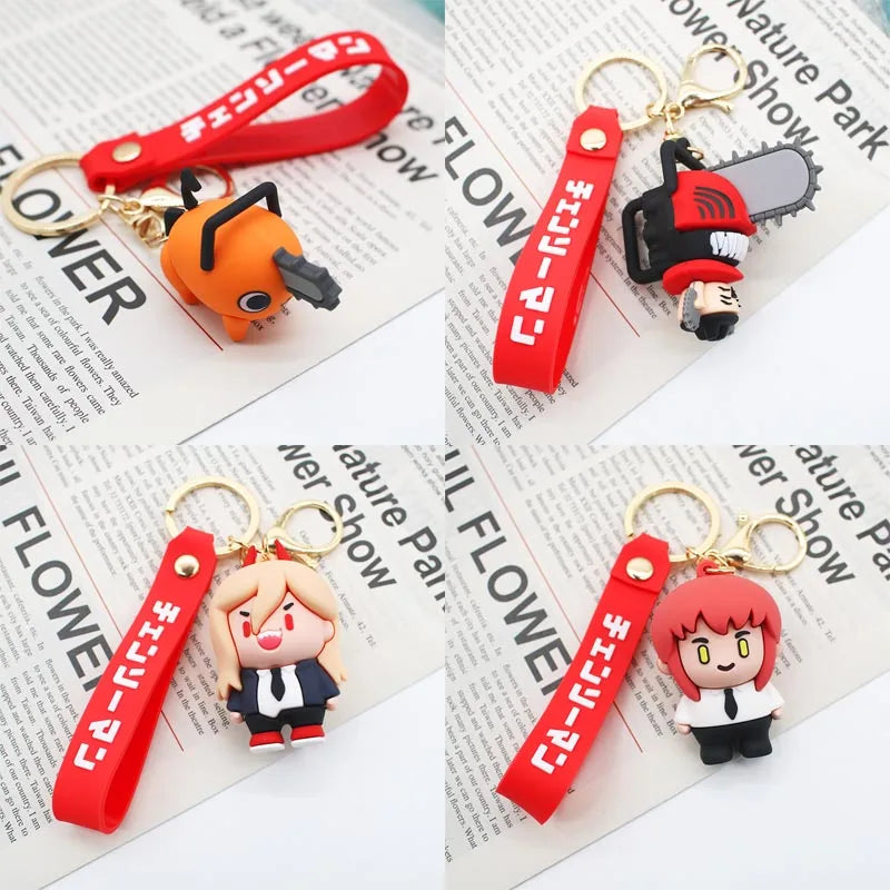 Chainsaw Man Pochita Cartoon Anime Keychain Cute Creative Keychain Pendant Car Keys Ring Action Figures Toy Keychains Keyrings