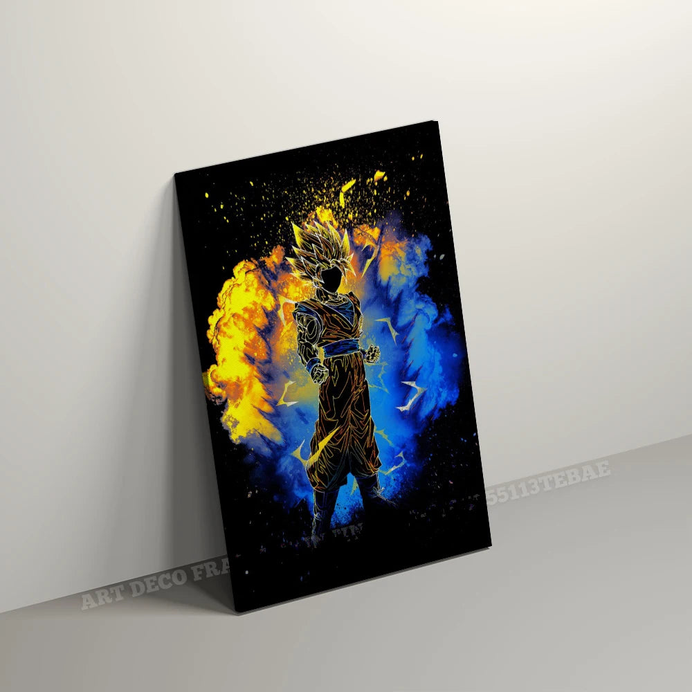 Room Wall Artwork Canvas Print Anime Dragon Ball Role With Frame Posters Home Decor Picture Modern Interior Painting Decoration