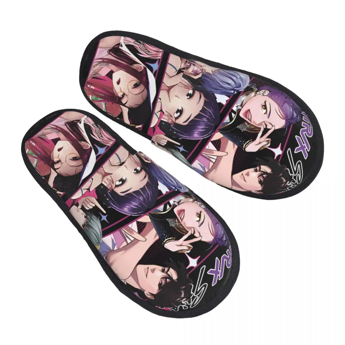 Kpop Demon Hunters Huntrix House Slippers Women Cozy Memory Foam Slip On Hotel Slipper Shoes