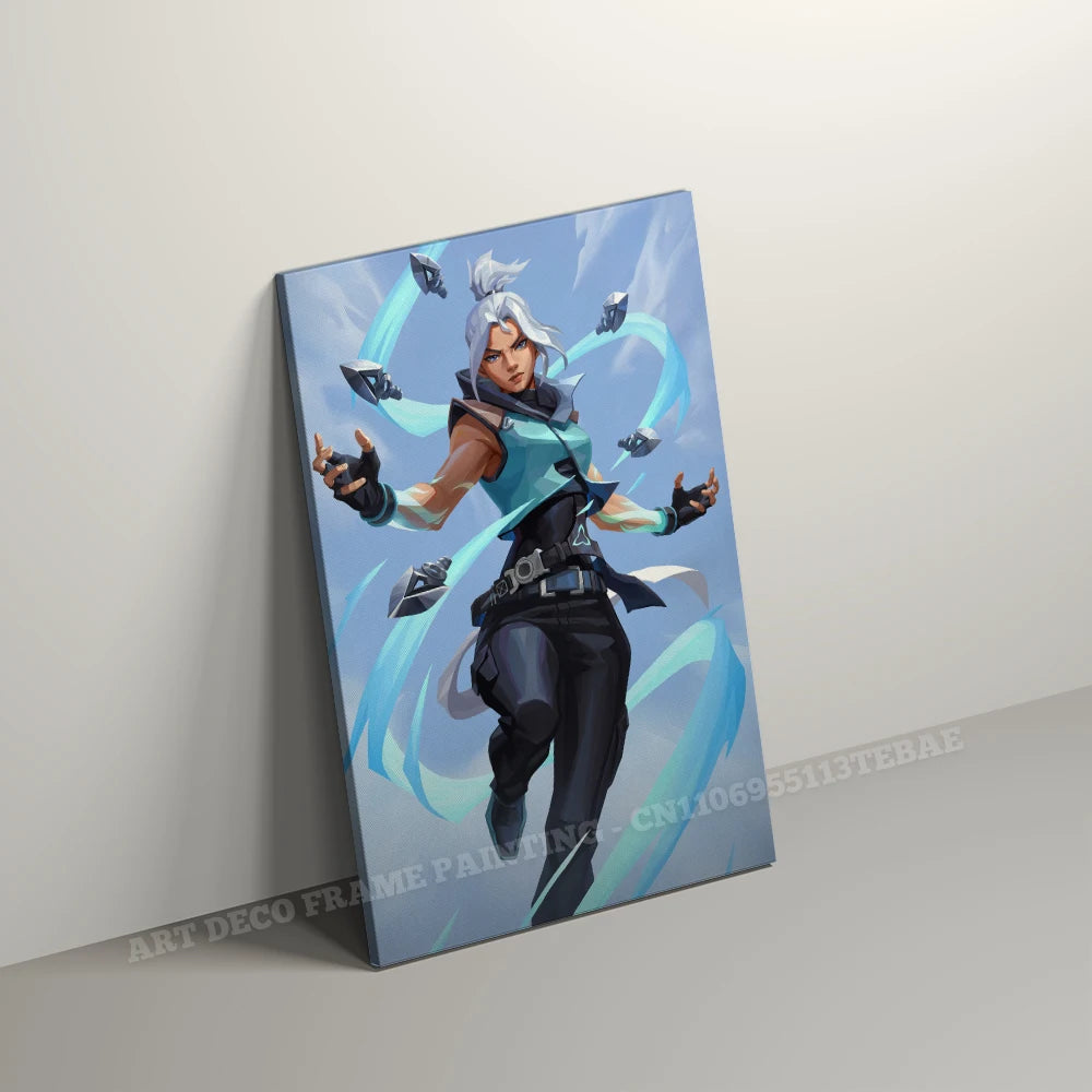 Valorant With Frame Decor Pictures Hot Game Anime Canvas Wall Artwork Paintings Printed Poster Living Room Home Decoration Mural