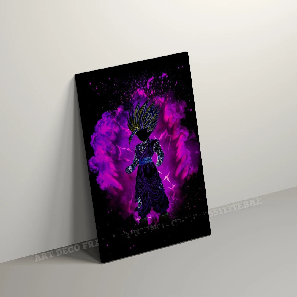 Room Wall Artwork Canvas Print Anime Dragon Ball Role With Frame Posters Home Decor Picture Modern Interior Painting Decoration