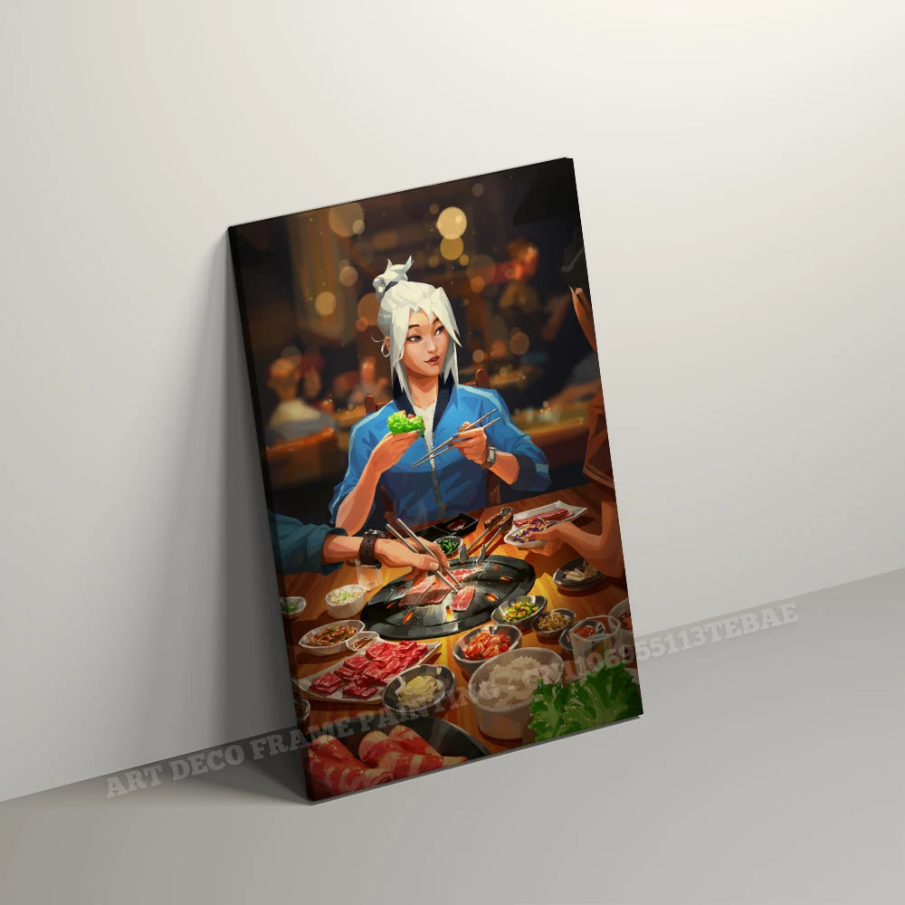 Valorant With Frame Decor Pictures Hot Game Anime Canvas Wall Artwork Paintings Printed Poster Living Room Home Decoration Mural