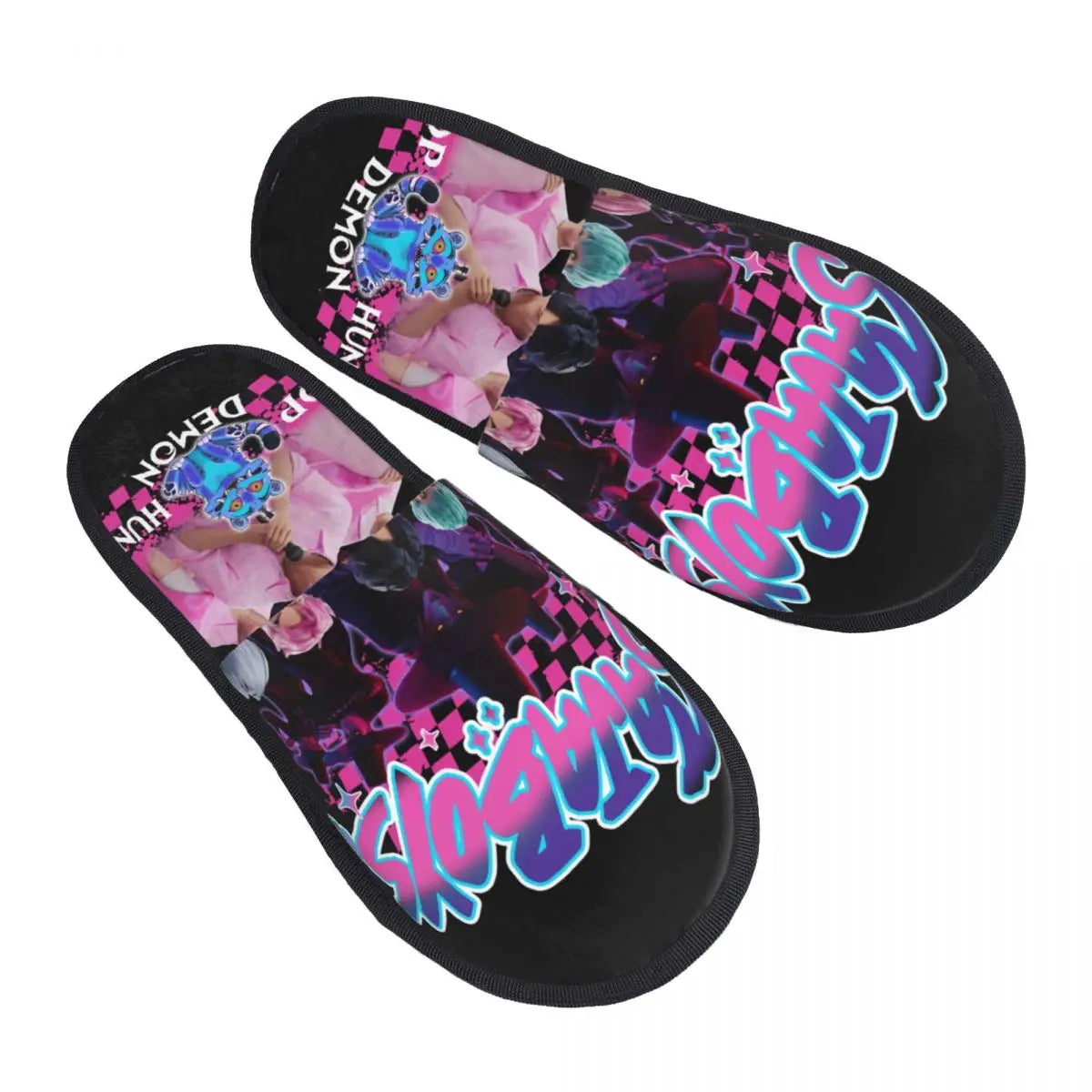 Kpop Demon Hunters Huntrix House Slippers Women Cozy Memory Foam Slip On Hotel Slipper Shoes