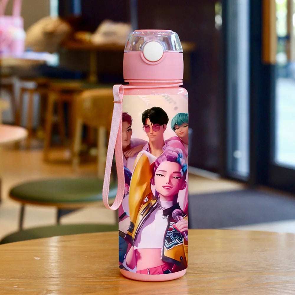 3D Printed Water Cup KPop Girl Demon Hunter Birthday Party Kpop Anime Portable Plastic Water Bottle 700ML Children's Cartoon Cup