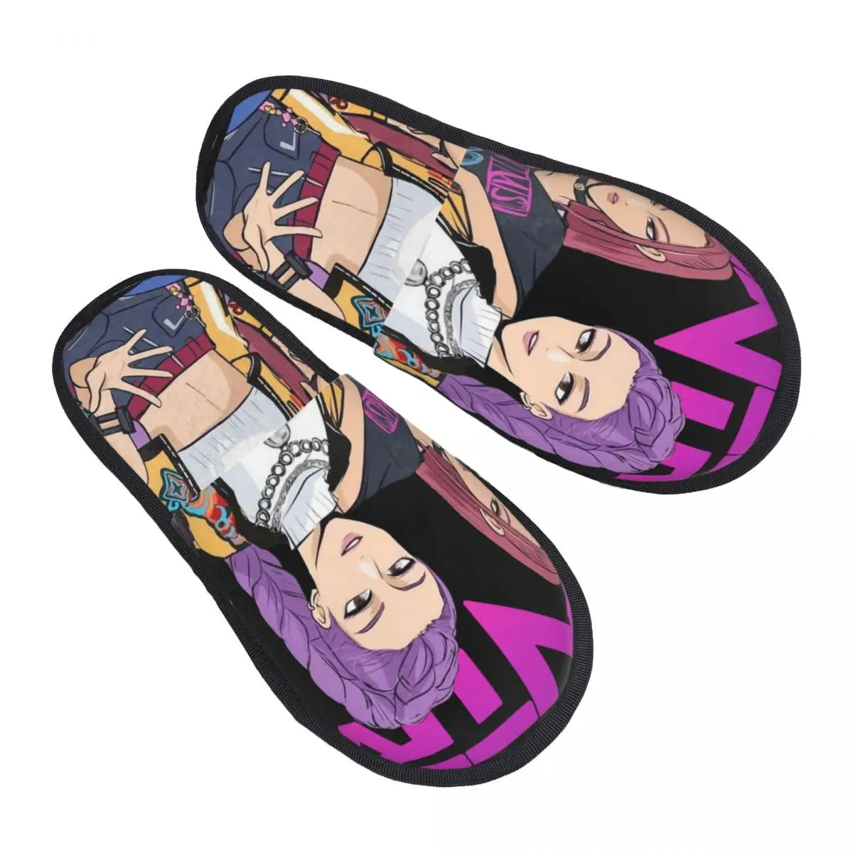 Kpop Demon Hunters Huntrix House Slippers Women Cozy Memory Foam Slip On Hotel Slipper Shoes