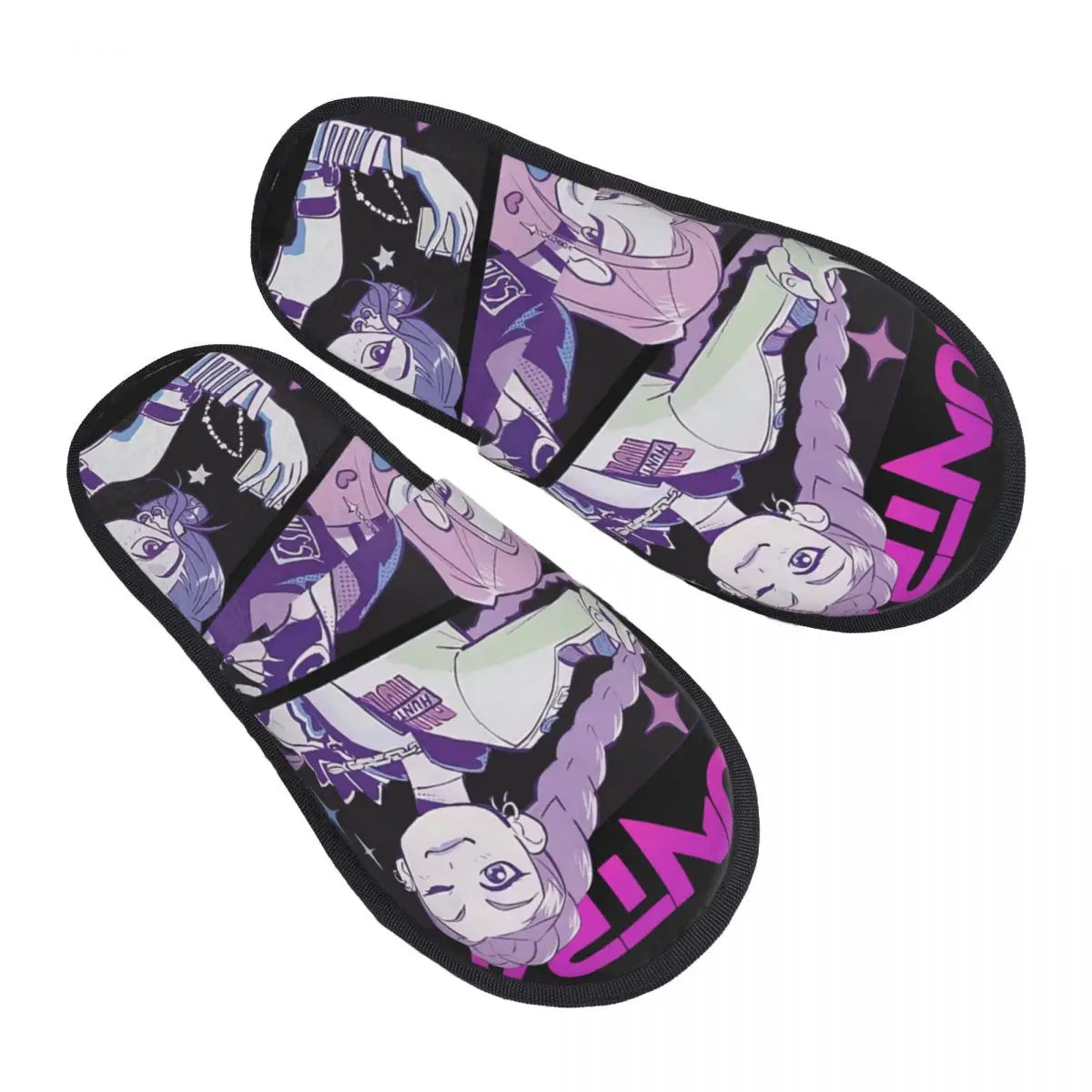 Kpop Demon Hunters Huntrix House Slippers Women Cozy Memory Foam Slip On Hotel Slipper Shoes