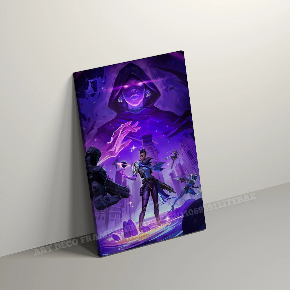 Valorant With Frame Decor Pictures Hot Game Anime Canvas Wall Artwork Paintings Printed Poster Living Room Home Decoration Mural