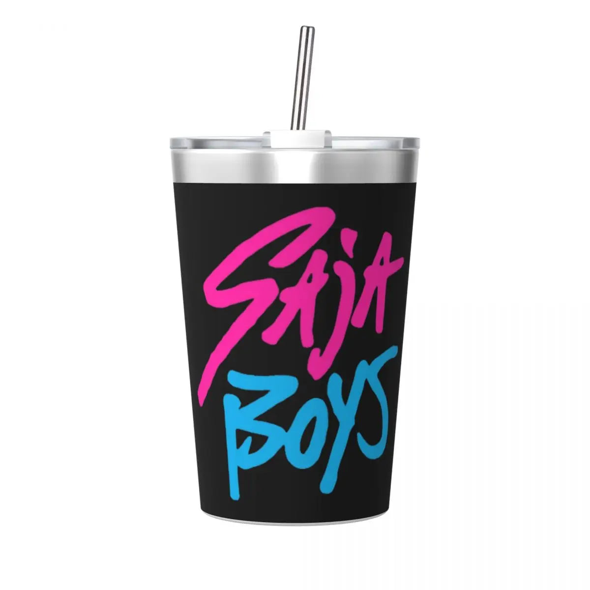 Kpop Demon Hunters Saja Boys 12oz Tumbler Stainless Steel Double Wall Vacuum Insulated Mug Cups With Straw for Cold Hot