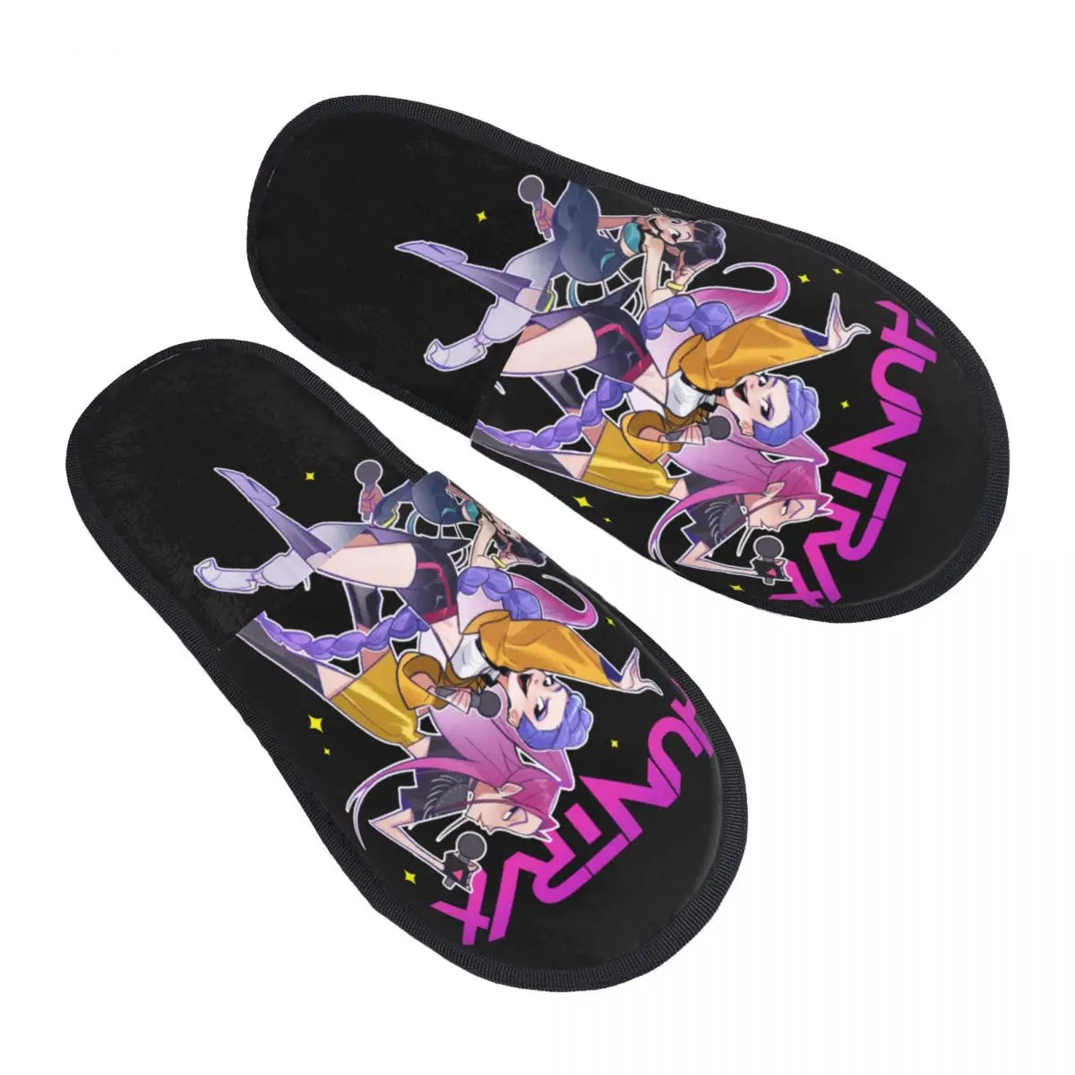 Kpop Demon Hunters Huntrix House Slippers Women Cozy Memory Foam Slip On Hotel Slipper Shoes